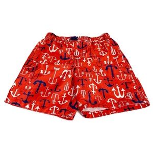 OP Ocean Pacific Anchor Print Lined Swim Trunks Board Short Elastic Waist Pocket